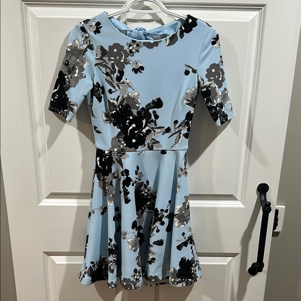 B Darlin Blue Floral Kids Dress